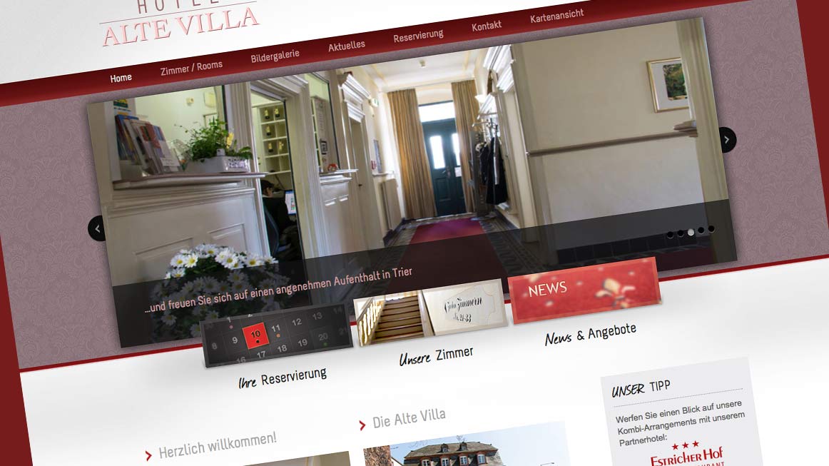 Webdesign Hotel Alte Villa Trier