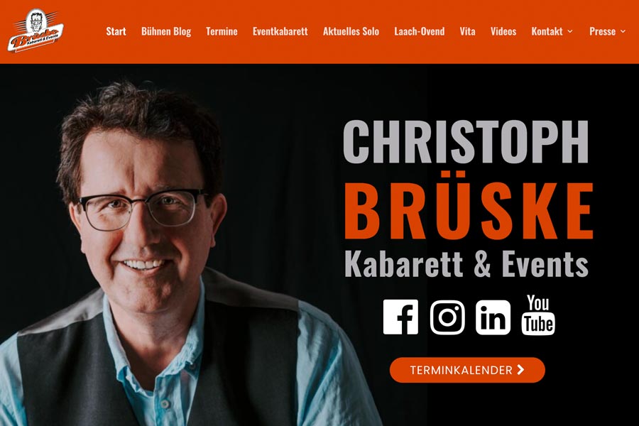 WordPress Website-Relaunch inkl. Fotoshooting für Kabarettist Brüske