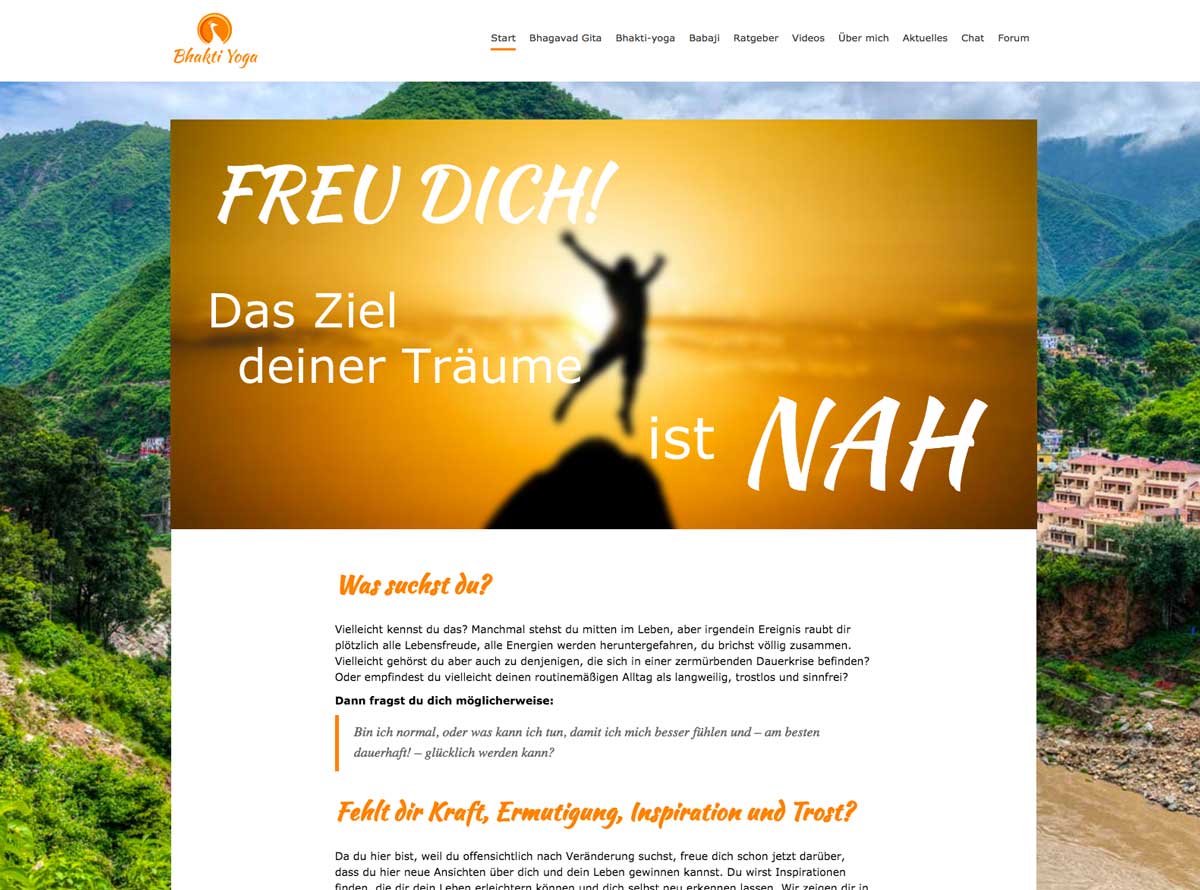 Website Gestaltung für Bhakti-Yoga.eu